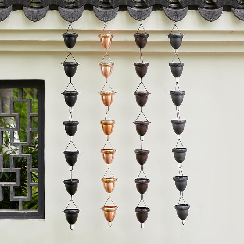 Aluminum Copper Alloy Acorn Rain Chain Outdoor Garden Rainwater Tool Management