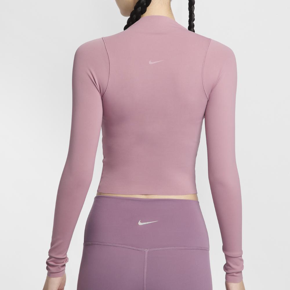 Nike Zenvy Dri-Fit Удобная Мягкая Дышащая Быстросохнущая Футболка с Длинным Рукавом Женские топы Серый Фиолетовый Красный FN3023523