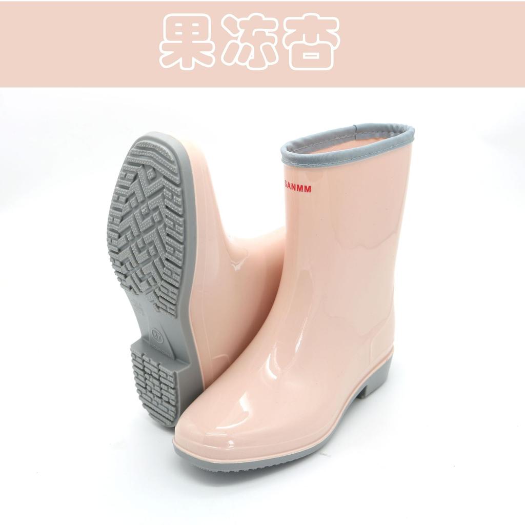 Непромокаемые сапоги средней длины, женская резиновая обувь на платформе, модные непромокаемые туфли из желе из ПВХ, 2024, женские непромокаемые ботинки без шнуровки для работы