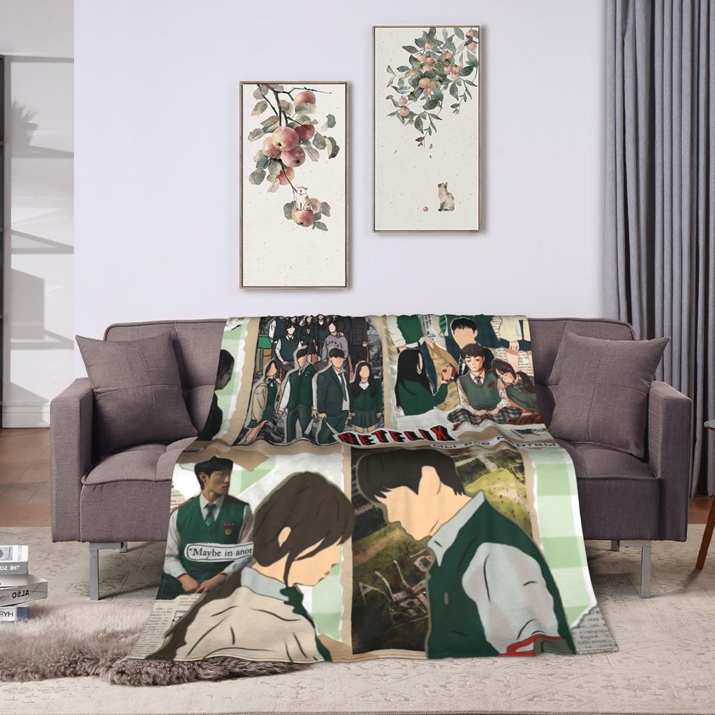 All Of Us Are Dead Flannel Blanket Spring Soft Throw Blanket for Girls Boys Living Room Funny Bedspread Sofa Bed Cover