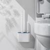 Wall Hanging TPR Toilet Brush with Holder Set Toilet Bowl Brush Wall Toilet Wand with Quick-Drying Holder Cleaning Brush