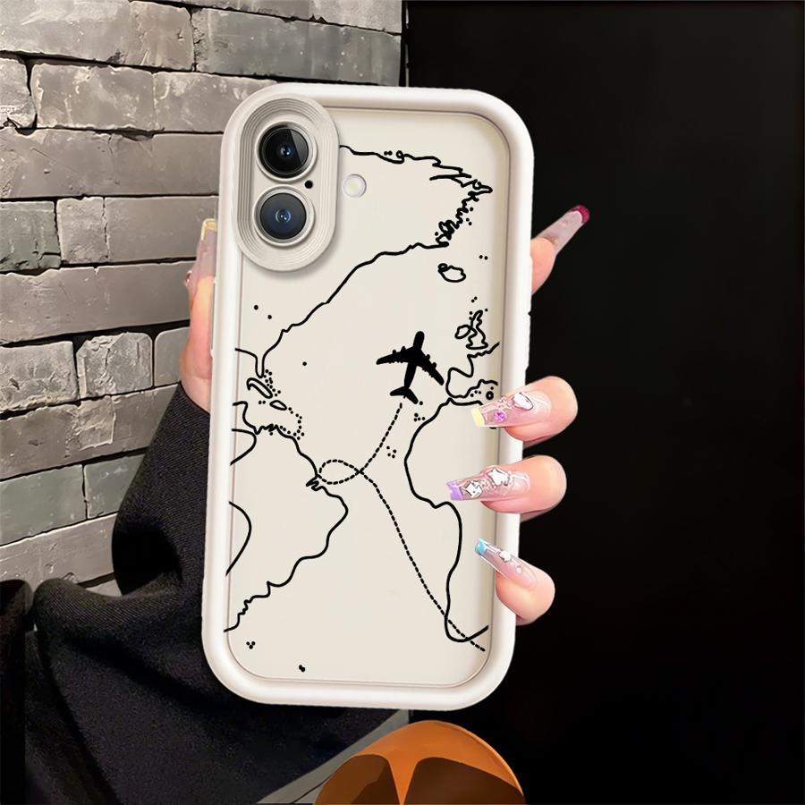 Кейс с маршрутом самолета для Apple iPhone 17 Pro Max XS 12 16 XR 16e Air 14 Plus 13 Mini 11 15 Чехол для телефона