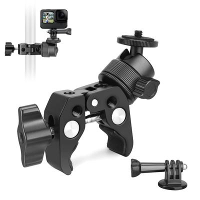 Суперзажим Крепление для камеры для GoPro с зажимом для велосипеда Держатель Клипса для монитора LCD Экшн-камеры SLR и поддерживает до 3 кг Диапазон зажима 360° 1/4" Винты,