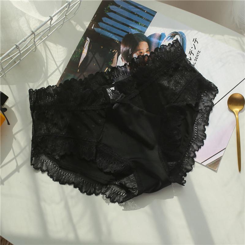 Бесшовные трусы средней талии сексуальное кружевное нижнее белье для женщин прозрачная сетка чистый хлопок антибактериальные трусики с треугольным вырезом