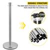 Crowd Control Stanchion, Set of 2 Pieces Stanchion Set, Stanchion Set with 5 ft/1.5 m Black Velvet Rope, Silver Crowd Control Barrier with Sturdy