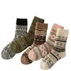 Women's Retro Ethnic Wool Socks - Warm, Fleece-Lined, Mid-Calf for Autumn/Winter