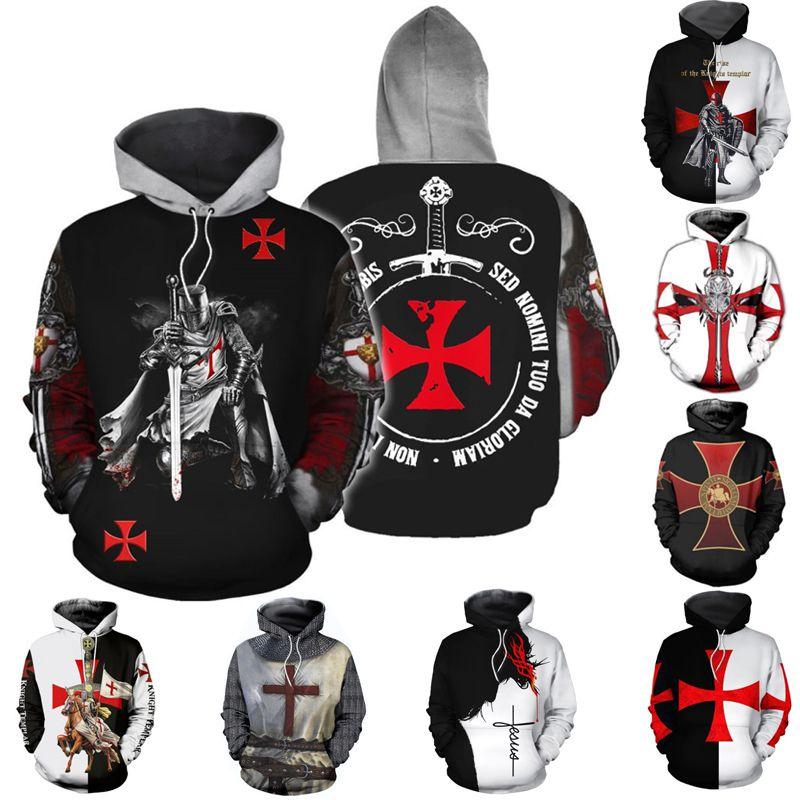 Cross Knight Cosplay Sweatshirt Soft Comfortable Unisex 3d Printed Hoodie Jacket For Medieval Style