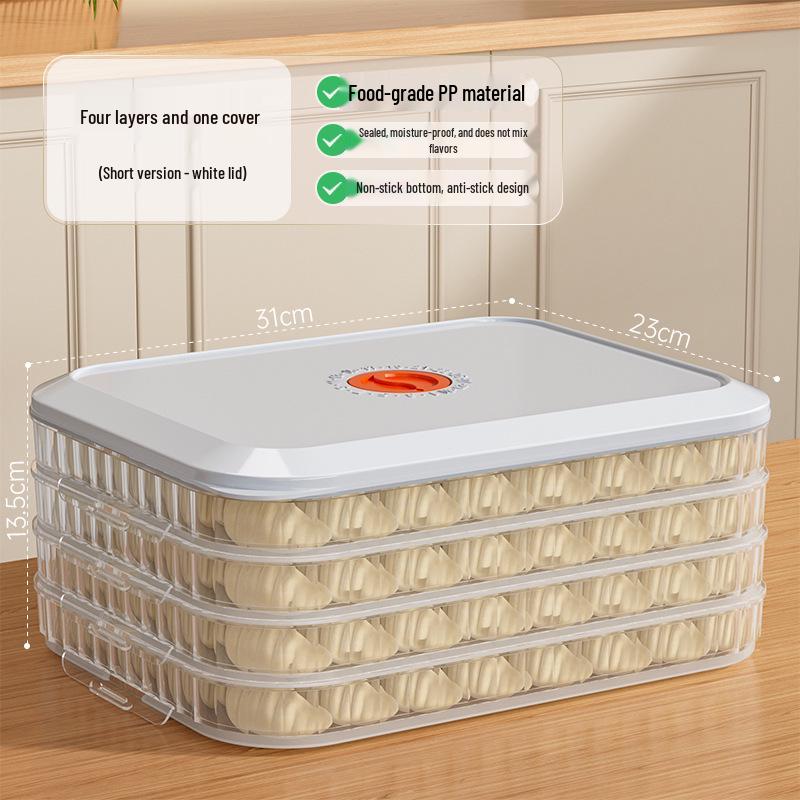 Dumpling Freezer Box - Fresh-Keeping and Quick-Freezing Storage for Wontons, Dumplings & Noodles