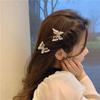 Cute Zinc Zinc Alloy Korean Rhinestone Grasping Clip Hair Accessories Pearl Hair Clip Butterfly Hair Claw
