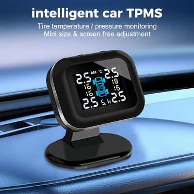 4 датчика TPMS Автомобильные цифровые системы сигнализации безопасности TPMS USB Система контроля давления в шинах автомобиля Вращающийся дисплей