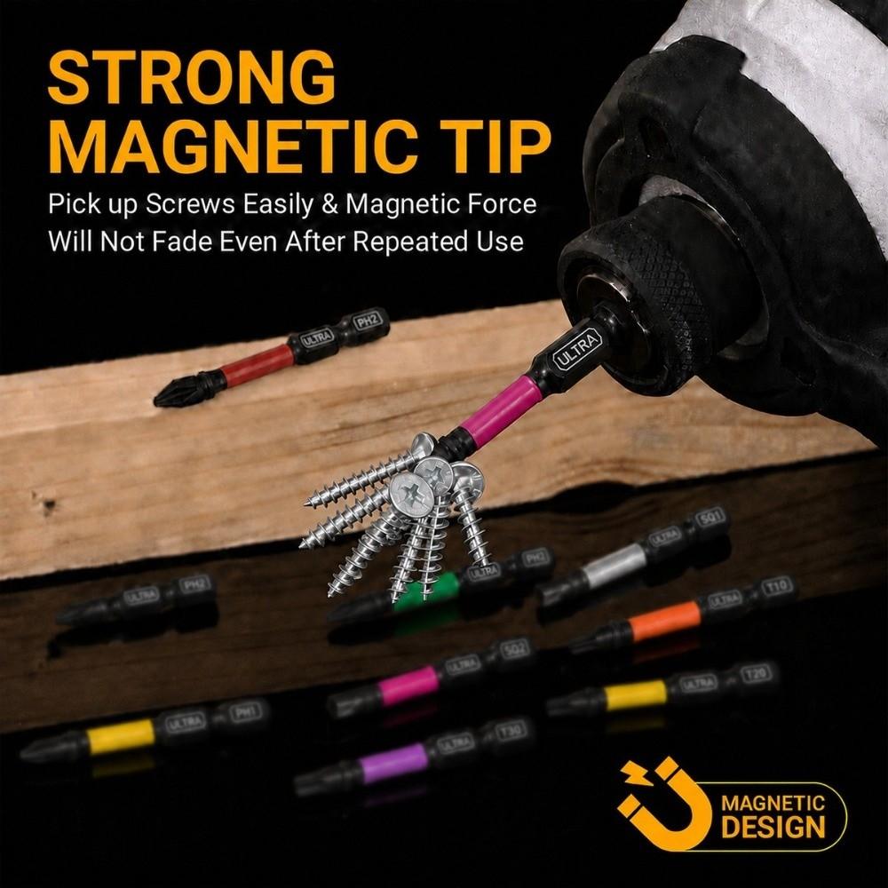 13 Pieces Magnetic Screwdriver Bits Set Color Coded Base Driver Bits Accessories Home DIY Use