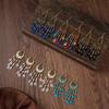 Bohemian Water Drop Bead Fringed Earrings, Premium Long Crystal Earrings, Ethnic Style Retro Personality Versatile Ear Hooks