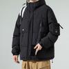 Осенне-зимнее новое мужское модное теплое хлопковое пальто с капюшоном, универсальное свободное молодежное верхнее пальто