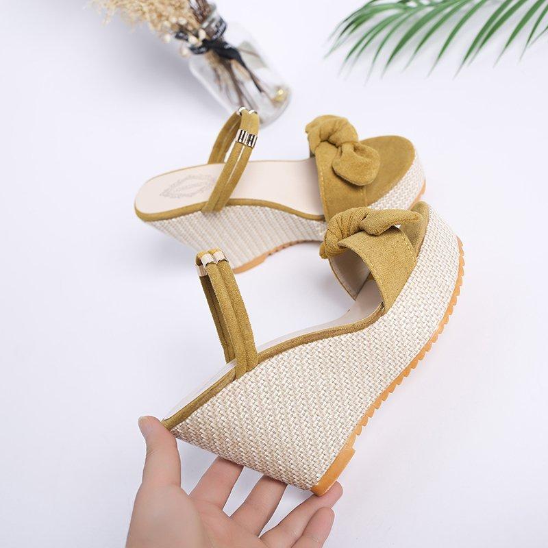 Новые дизайнерские джинсовые сандалии. Женские сандалии. Высококачественные туфли на танкетке и высоком каблуке. Туфли на платформе с открытым носком. Женские сандалии на толстой подошве.