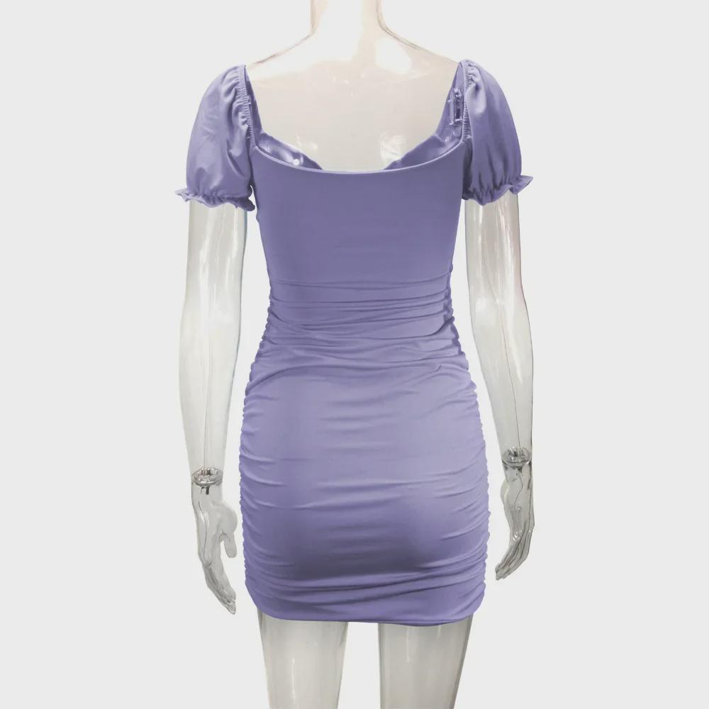 Элегантное платье 2025 года с ажурными плиссированными рукавами-фонариками на бедрах — европейский и американский стиль для женщин