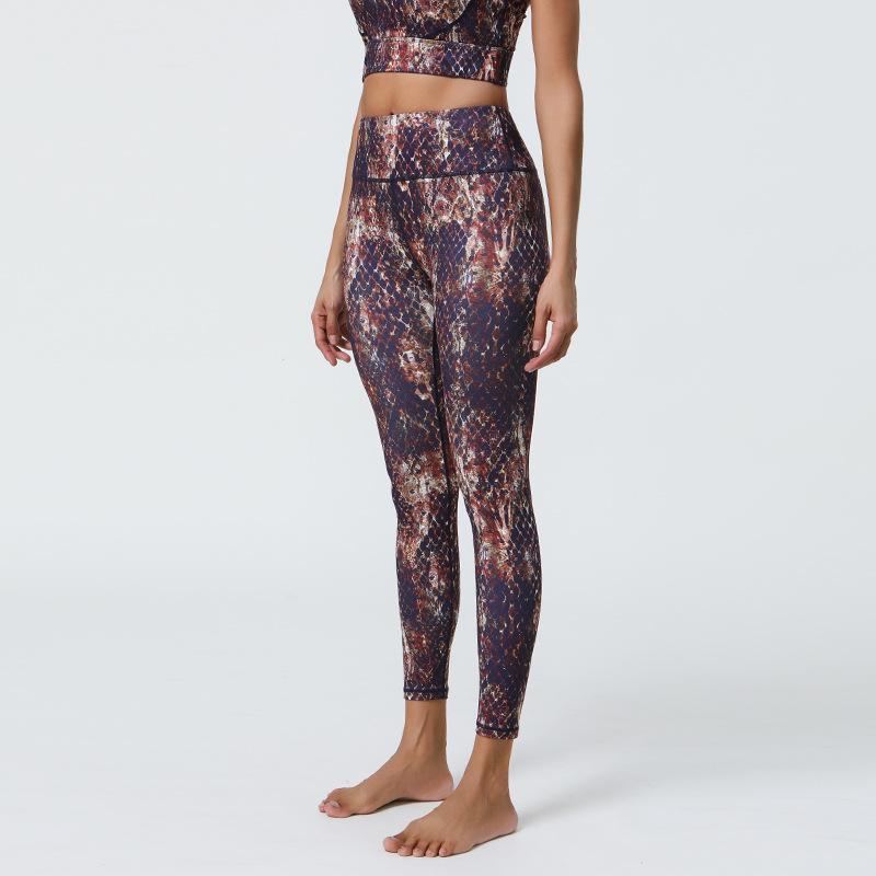 Новые леггинсы для йоги женские телесного цвета с принтом, тонкие спортивные штаны для фитнеса и йоги
