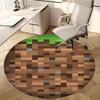Minecraft, Стул из блока земли, Коврик для стула, Круглый ковер, Ковер для офиса, Машинная стирка, Нескользящий, Подходит для гостиных, спален