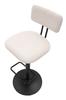 Bar Stool With Lift Light White Cm 41X47,5X85-106,5(Seat Cm 61-83) Set 2Pcs