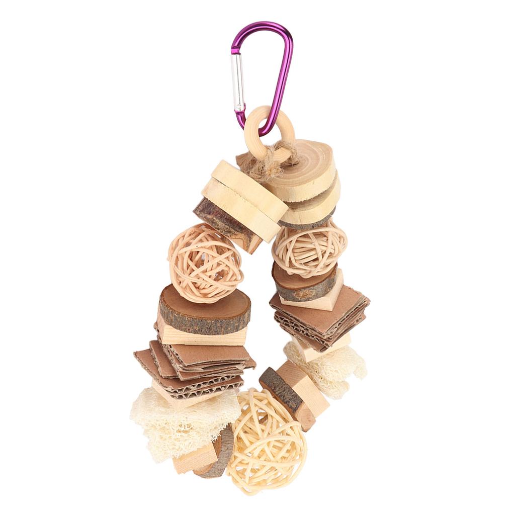 Игрушки для жевания попугаев Забавные деревянные ротанговые шарики Люфа Картон Подвесные игрушки для жевания и кусания птиц для