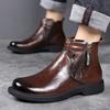 Genuine Leather Ankle Boots for Men Spring Warm Men's Chelsea Boots Designer Casual Dress Shoes Man