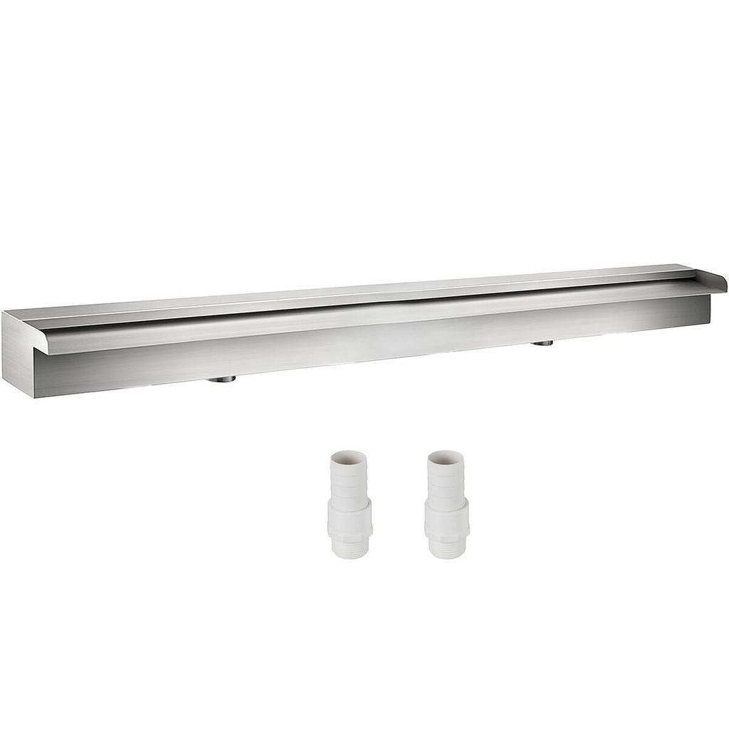 59.1" x 4.5" x 3.1" Stainless Steel Decorative Waterfall Pool Fountain For Garden Pond Indoors And Outdoors