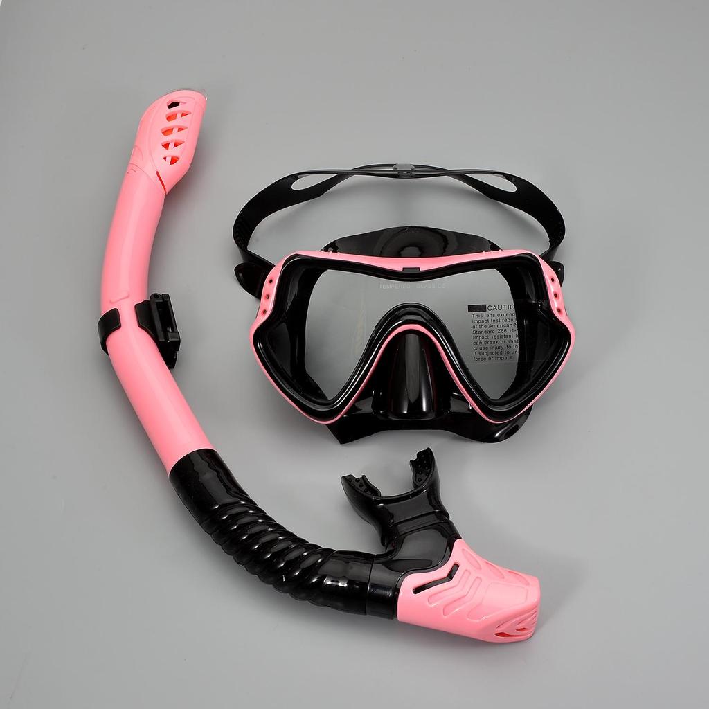 Snorkeling & Diving Set: Large Frame Silicone Mask and Snorkel for Men and Women