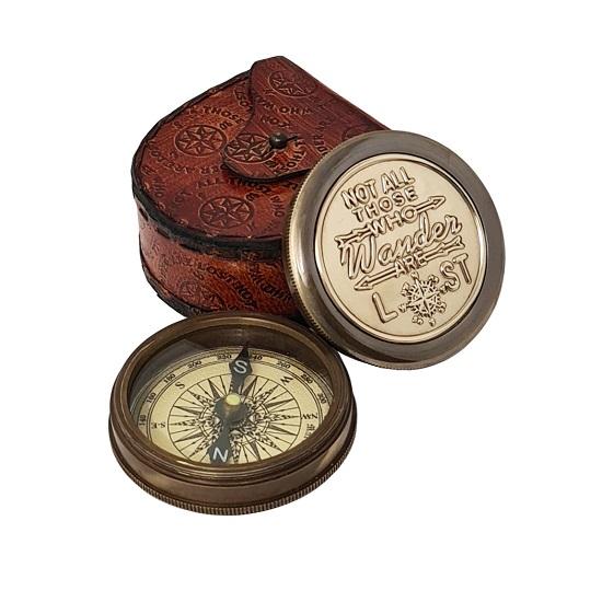 Латунь Навигация Не все те, кто бродит, потерялись Магнитный компас Выпускной Подарок на день подтверждения