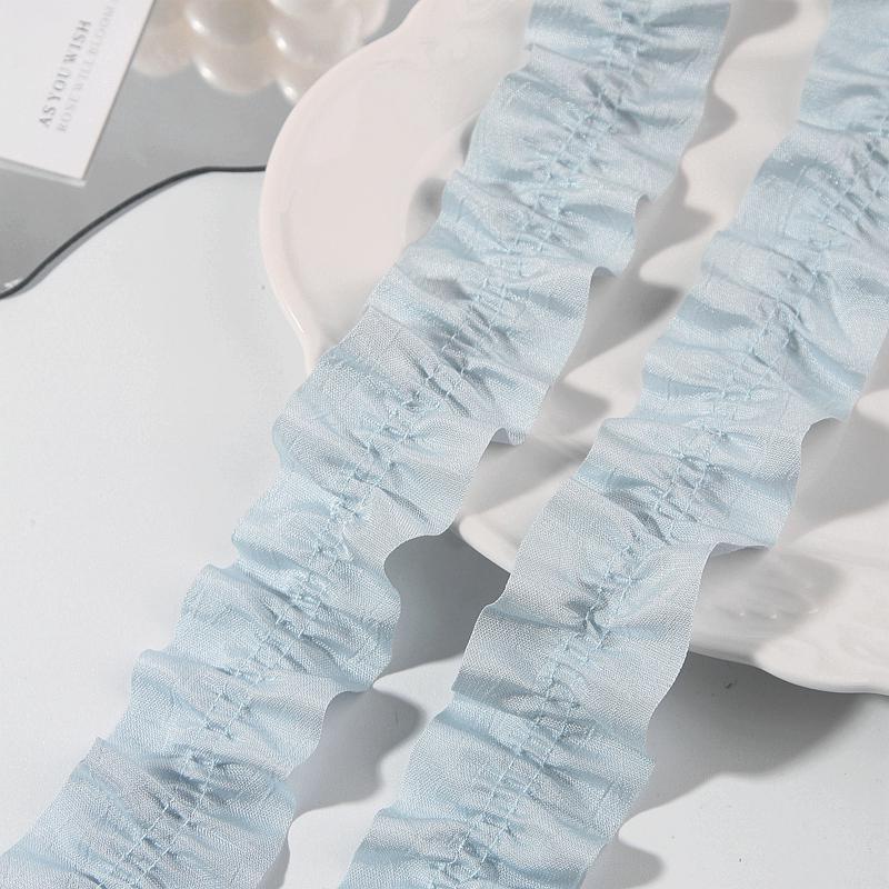 Bilateral Curly Edge Ruffled Lace Ribbon for DIY Hair Accessories, Clothing, Curtains, and Packaging