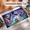 Soccer Theme Soft Crystal Velvet Rug Custom Name & Text Print Non Slip Floor Rug for Bedroom Living Room