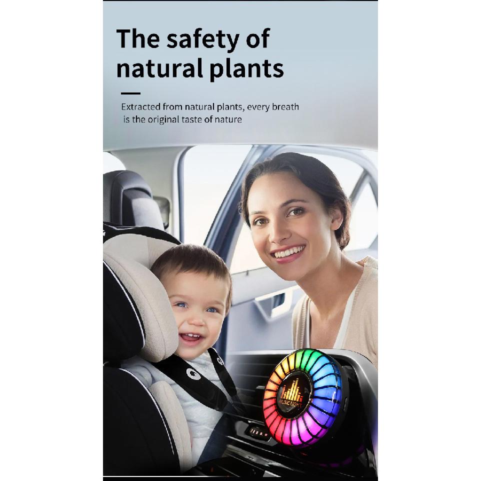 Car Music Rhythm Lamp Air Freshener RGB LED Sound App Control Music Atmosphere Light 256Colors Option Car Interior Ambient Lamp Air Fresheners 2