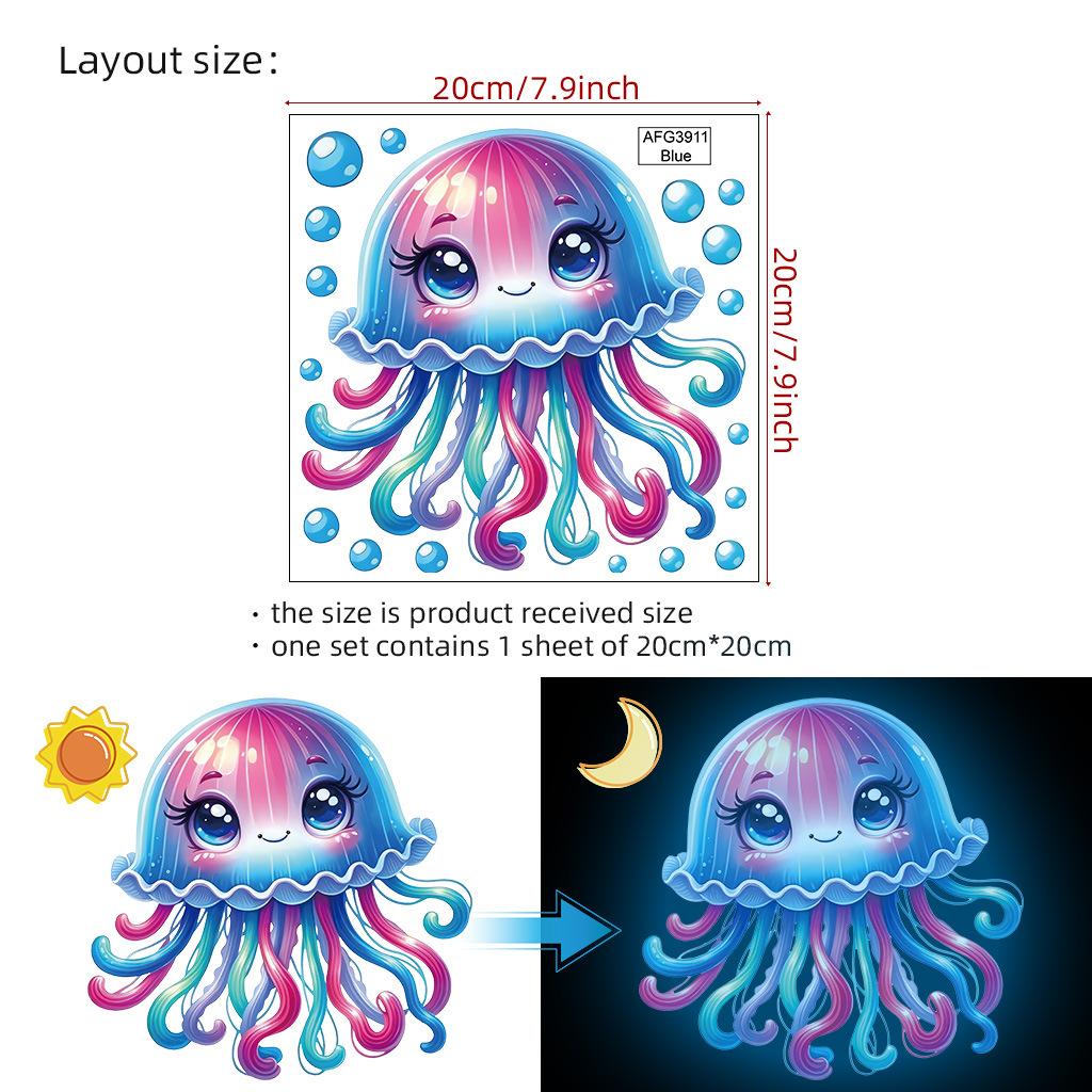 Светящиеся наклейки на стену «Фея-русалка», декор для детской спальни, светящиеся в темноте наклейки-бабочки для переключателей обоев