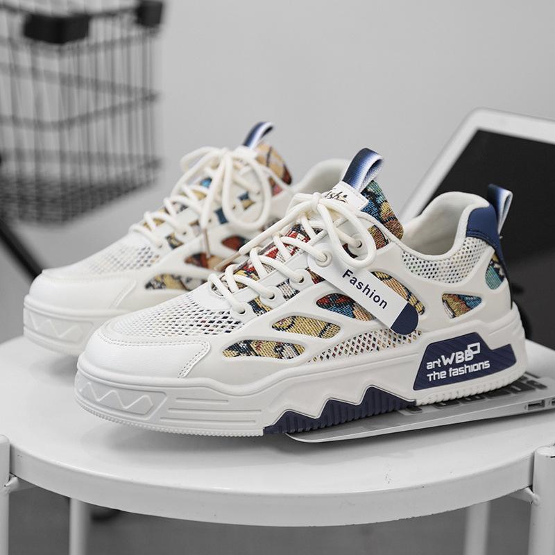 Мужская обувь Сетчатый дизайн Мужские кеды Бренд Tide Спорт и отдых Маленькие белые кеды Tide