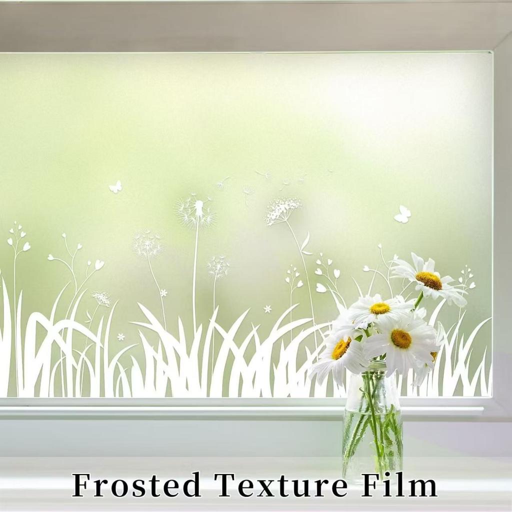 Self-adhesive PVC Static Cling Window Film Suitable for Bathroom and Shower Windows, Transparent or Opaque Window Film for Living Room Home Decoration