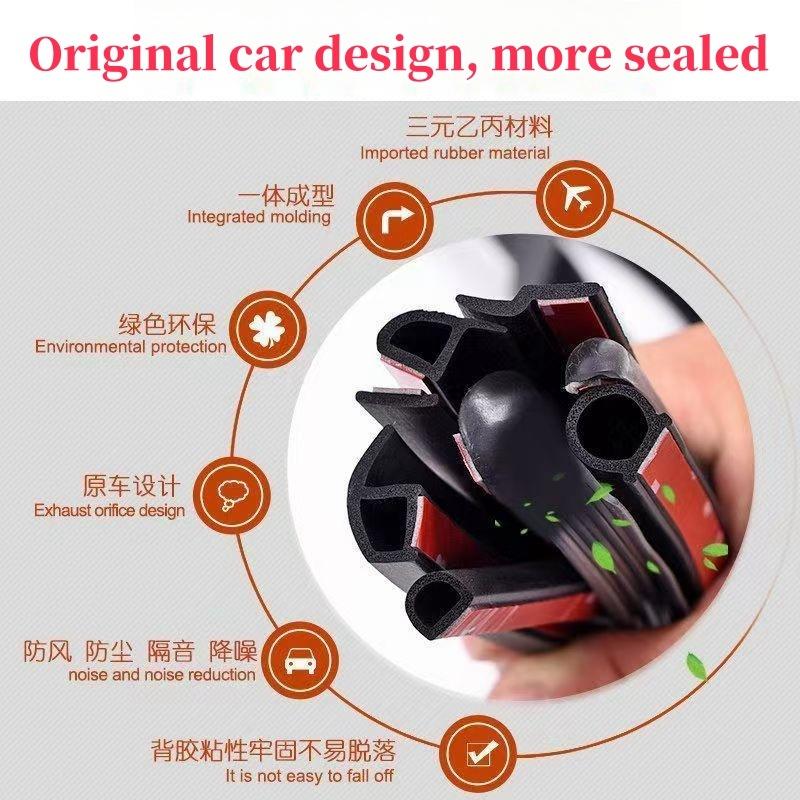 10pcs Door Seal Soundproof Kit for Toyota RAV4 2020-2024 Rubber Weather Draft Seal Strip Wind Noise Kit Front Trunk Cover Strip
