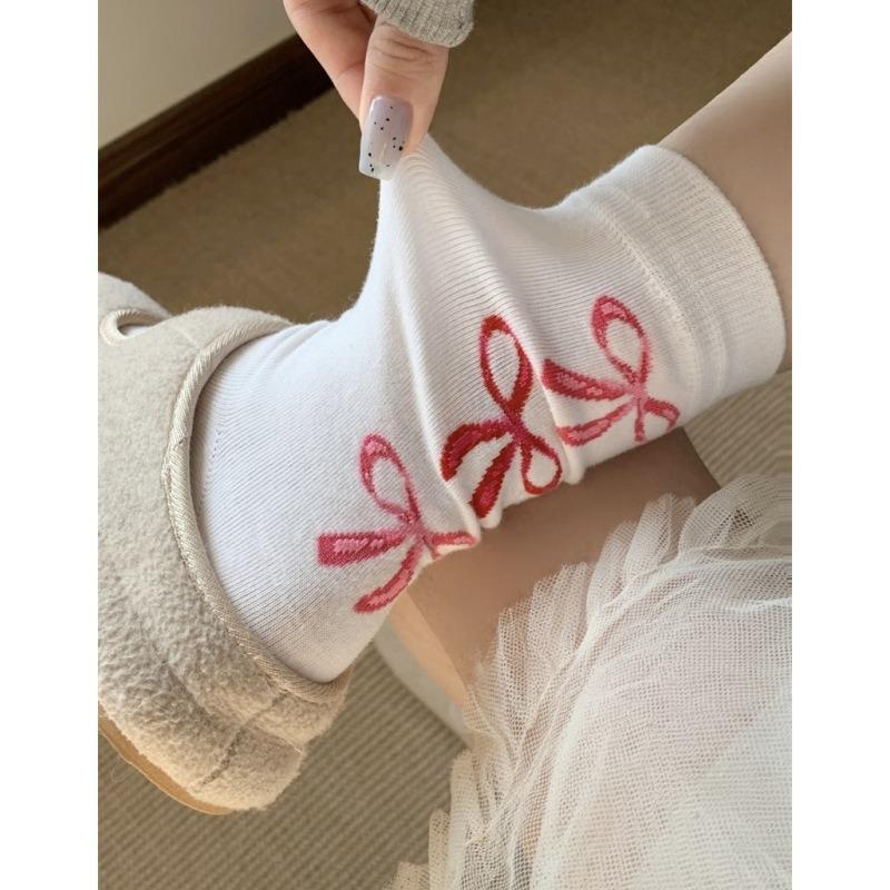 Леди Весна и Осень Все Виды Простой Милый Нежный Иллюстрация с Бантиком Колледж Ветер Гольфы-трубы