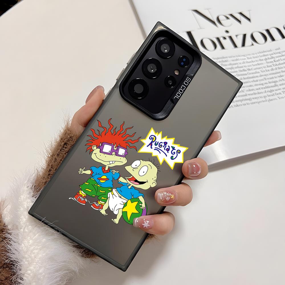 Смешной Чехол для Телефона R-Rugrats Для Samsung Galaxy S25 Edge S24 S23 S22 S21 S20 Ultra Чехол Силиконовый Серебристый