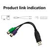Адаптер USB USB-штекер на двойной 2xPS/2 гнездо Кабель-конвертер Поддерживает подключение клавиатуры и мыши Драйвер не требуется