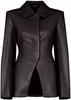 Button Stylish Party Wear Classic Blazer Leather Black Real Lambskin Genuine Women