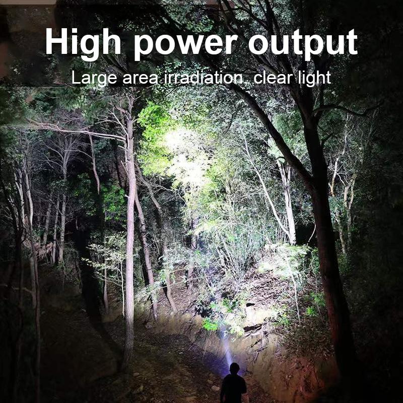 Мощный светодиодный фонарик, ультра-яркий фонарик, перезаряжаемая через USB лампа, самые мощные фонари для семейного отдыха, яркий светодиодный фонарь
