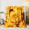 Golden Floral Bliss Blanket for all seasons blanket lunch break throw gift