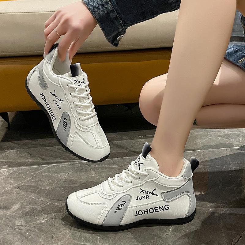 Foreign Trade Women's Sports Shoes 2024 New European and American Style Fashion Leather Surface Couple Men's and Women's Travel Shoes