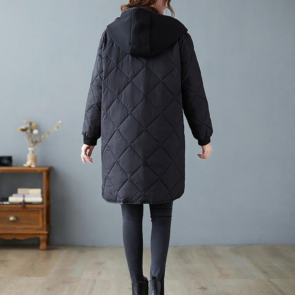 Женская И Зимняя Толстовка с капюшоном средней длины свободного кроя из легкого хлопка с длинными рукавами