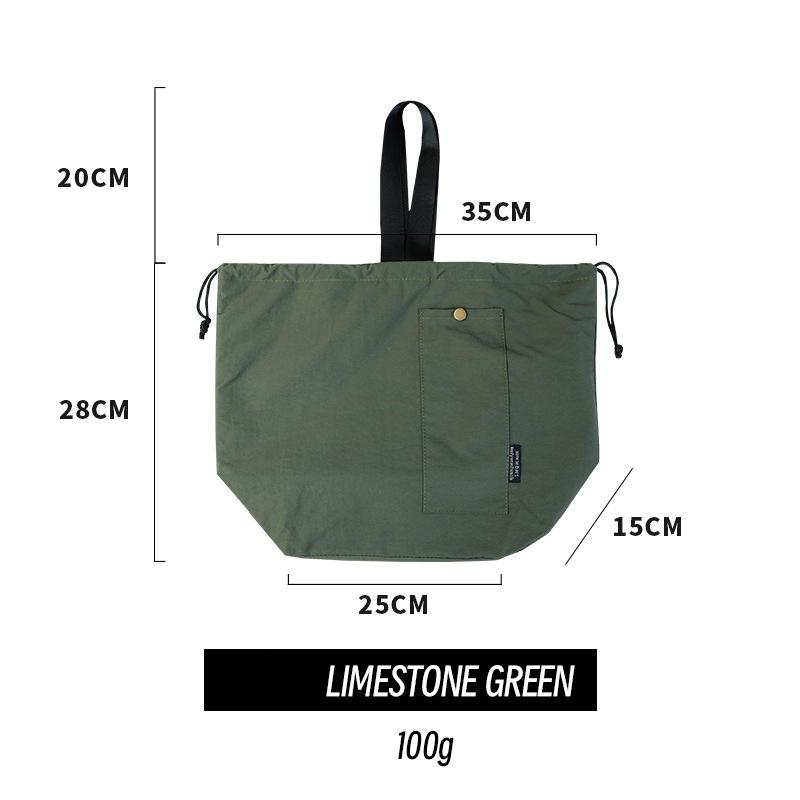 1pc Lunch Bag Large Capacity Hand-held Drawstring Double Layer Bento Box Bag Portable Insulated Picnic Bag Foldable Storage Bag