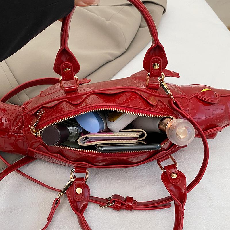 Street Cool Handbag Female PU Crocodile Shape 3D Creative Special-shaped Bag Can Be Crossed On One Shoulder