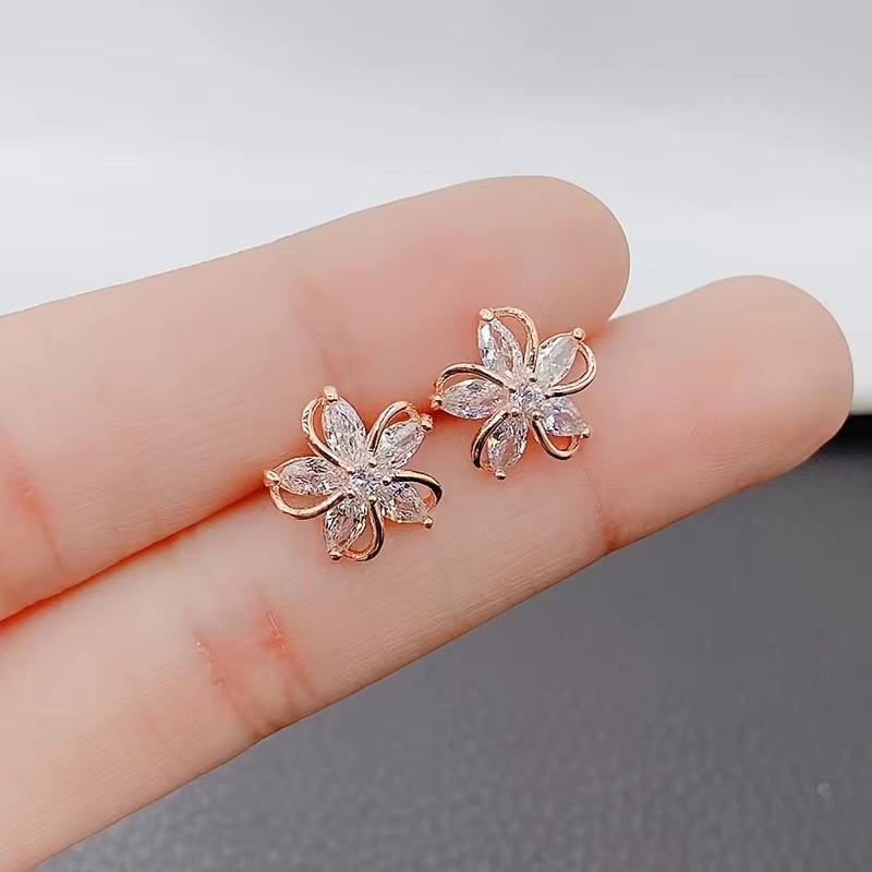 925 Silver Crystal Heart Hoop Earrings for Women Luxury Fashion Jewelry