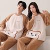 Флисовая пижама для пары с узором «снежинки» Зимний женский флис Утолщенный Осенне-зимний Коралловый флис Мужской комплект для дома