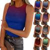 Женская летняя мода повседневная круглая горловина без рукавов облегающий топ-майка