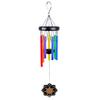 Seven-colored Metal Pipe Wind Chime Decoration  Sunflower Solid Wood Wind Chime  Tuned Wind Chime
