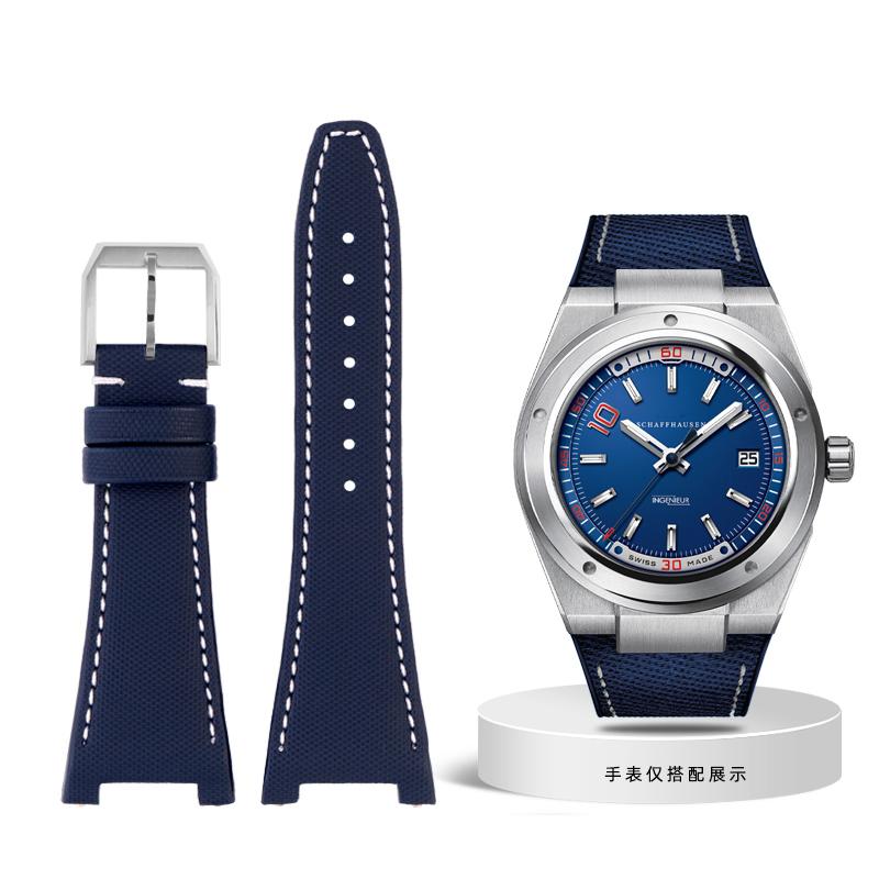 Нейлоновый кожаный ремешок для часов IWC Engineer, ремешок с вырезом, серия IW500501 IW378507 IW322703, черный спортивный холщовый ремешок для часов
