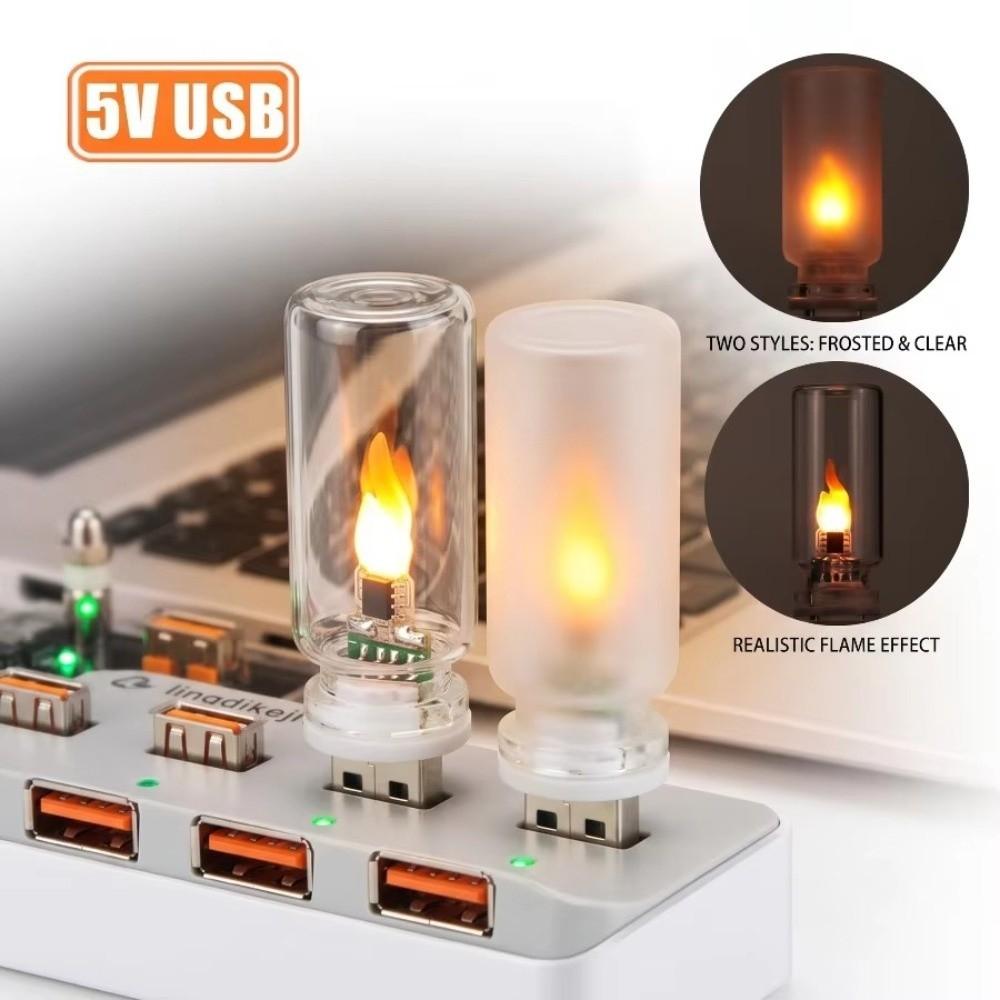 Flickering Flame USB Flame Night Light Warm Light Simulated Candle Light Home Room Decor